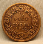 Half Pice 1914 George V Bronze coins