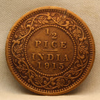 Half Pice 1915 George V Bronze coins