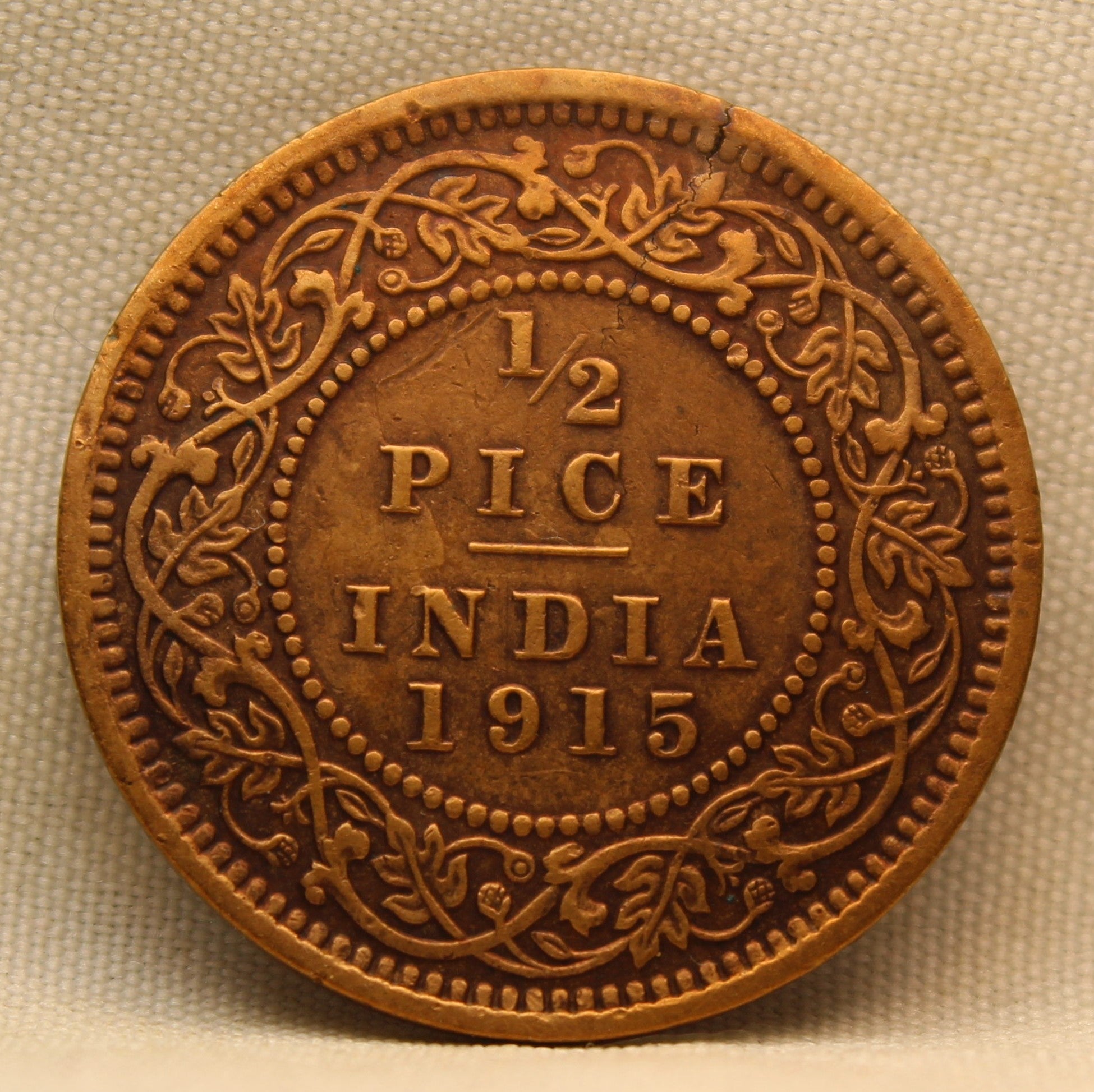 Half Pice 1915 George V Bronze coins