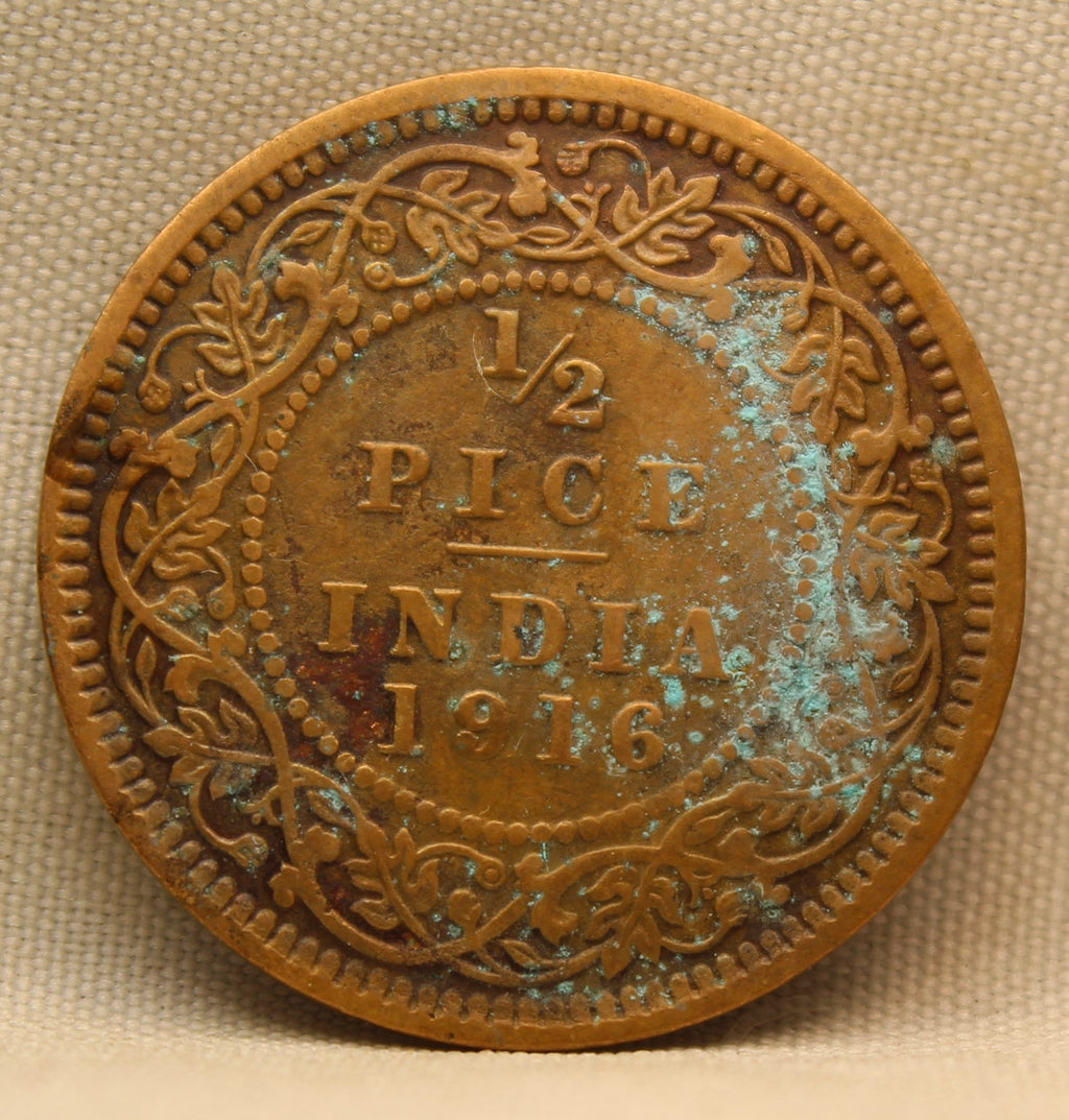 Half Pice 1916 George V Bronze coins