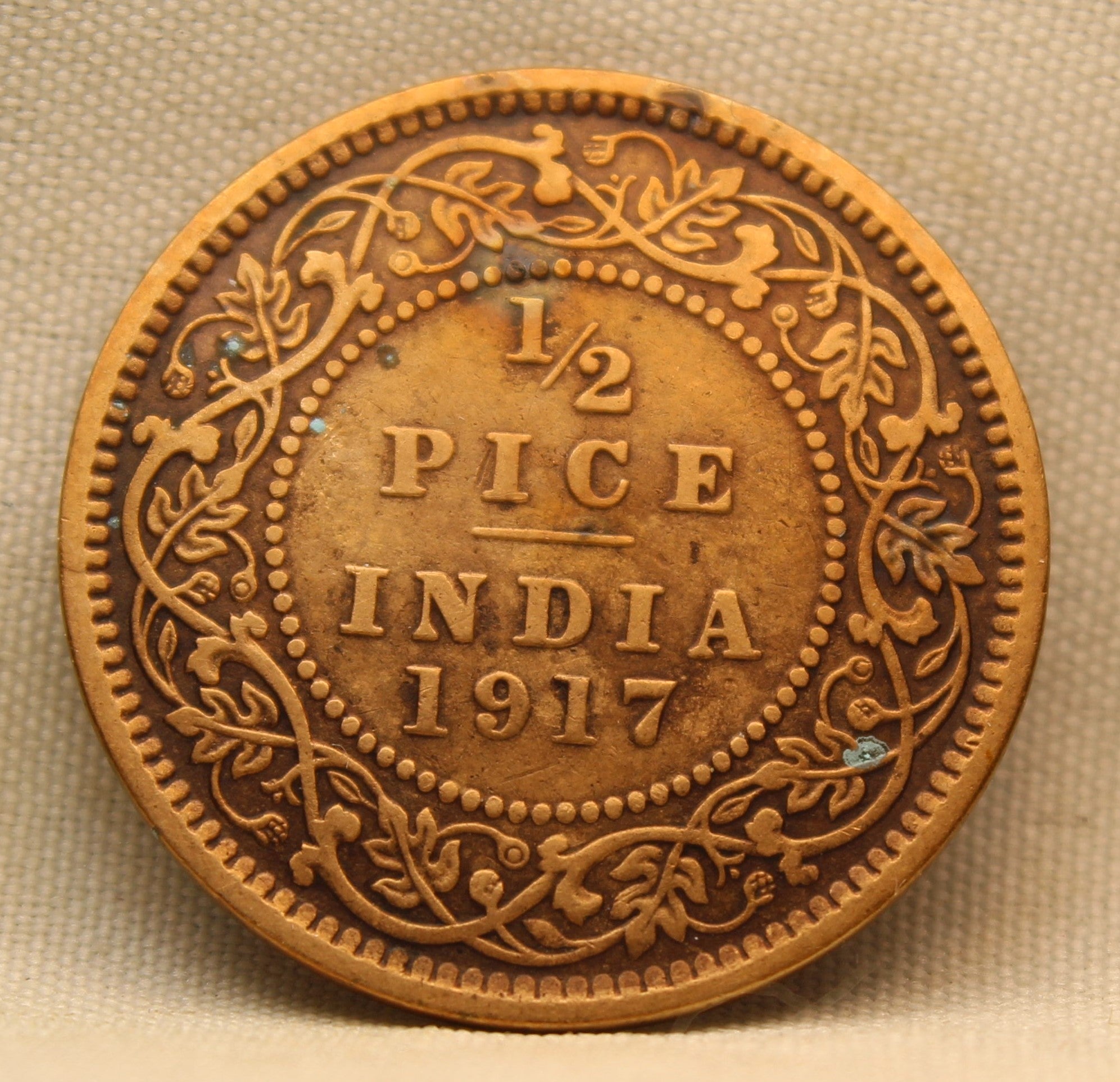 Half Pice 1917 George V Bronze coins
