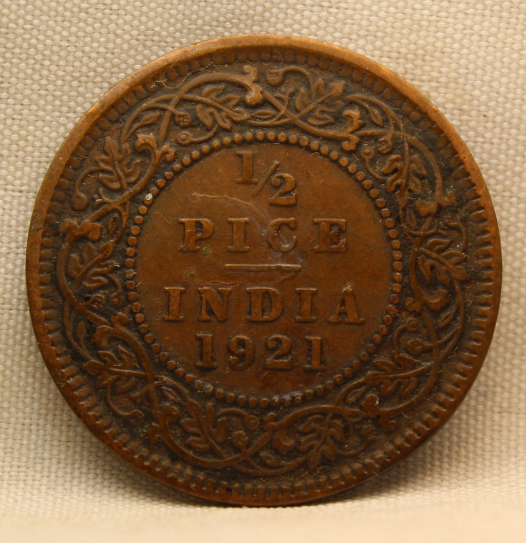 Half Pice 1921 George V Bronze coins