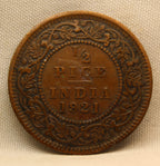 Half Pice 1921 George V Bronze coins