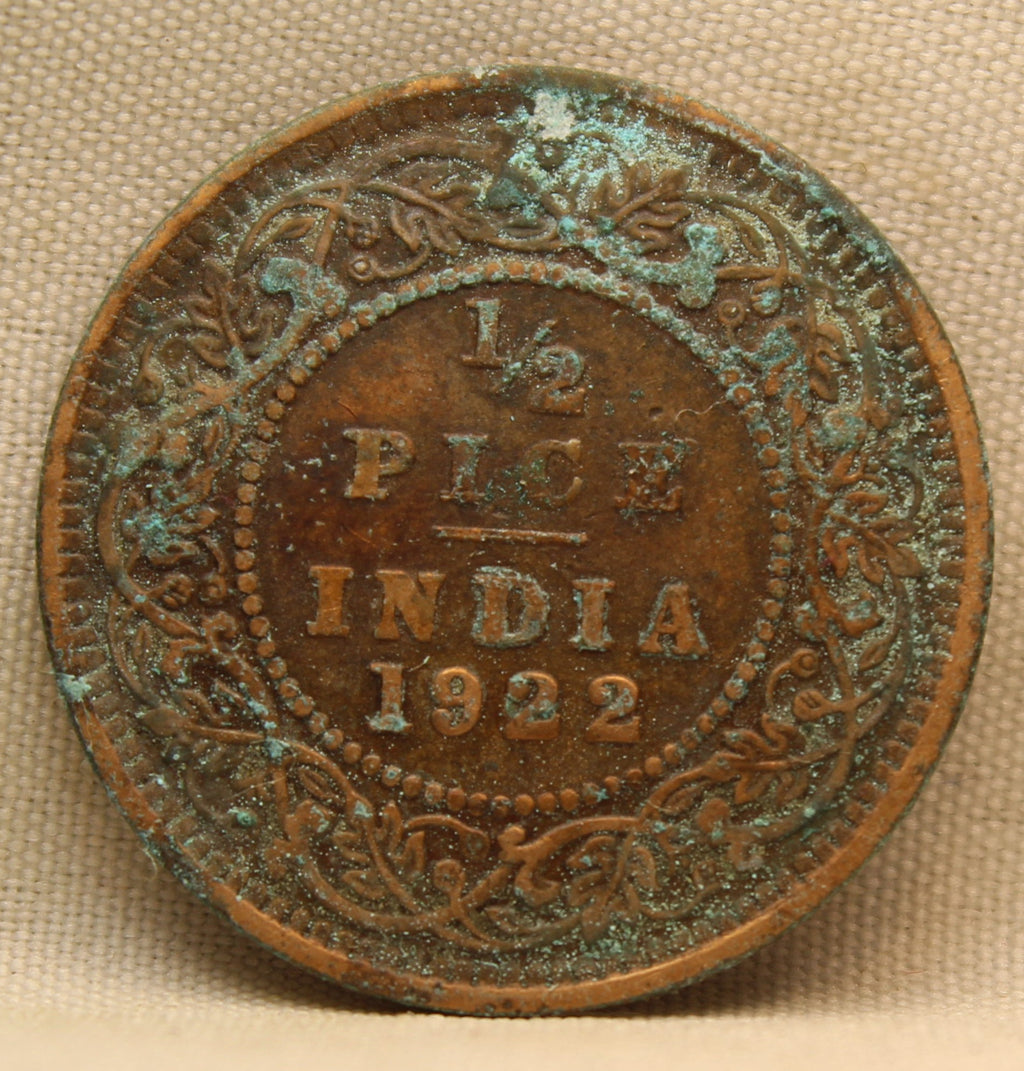 Half Pice 1922 George V Bronze coins