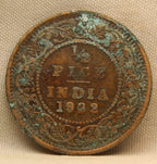 Half Pice 1922 George V Bronze coins