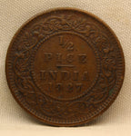 Half Pice 1927 George V Bronze coins