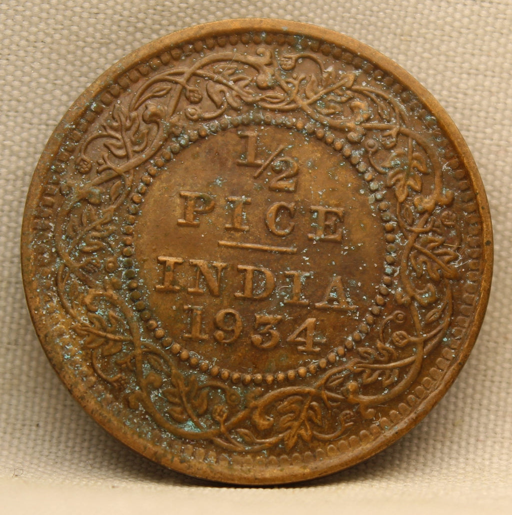 Half Pice 1934 George V Bronze coins