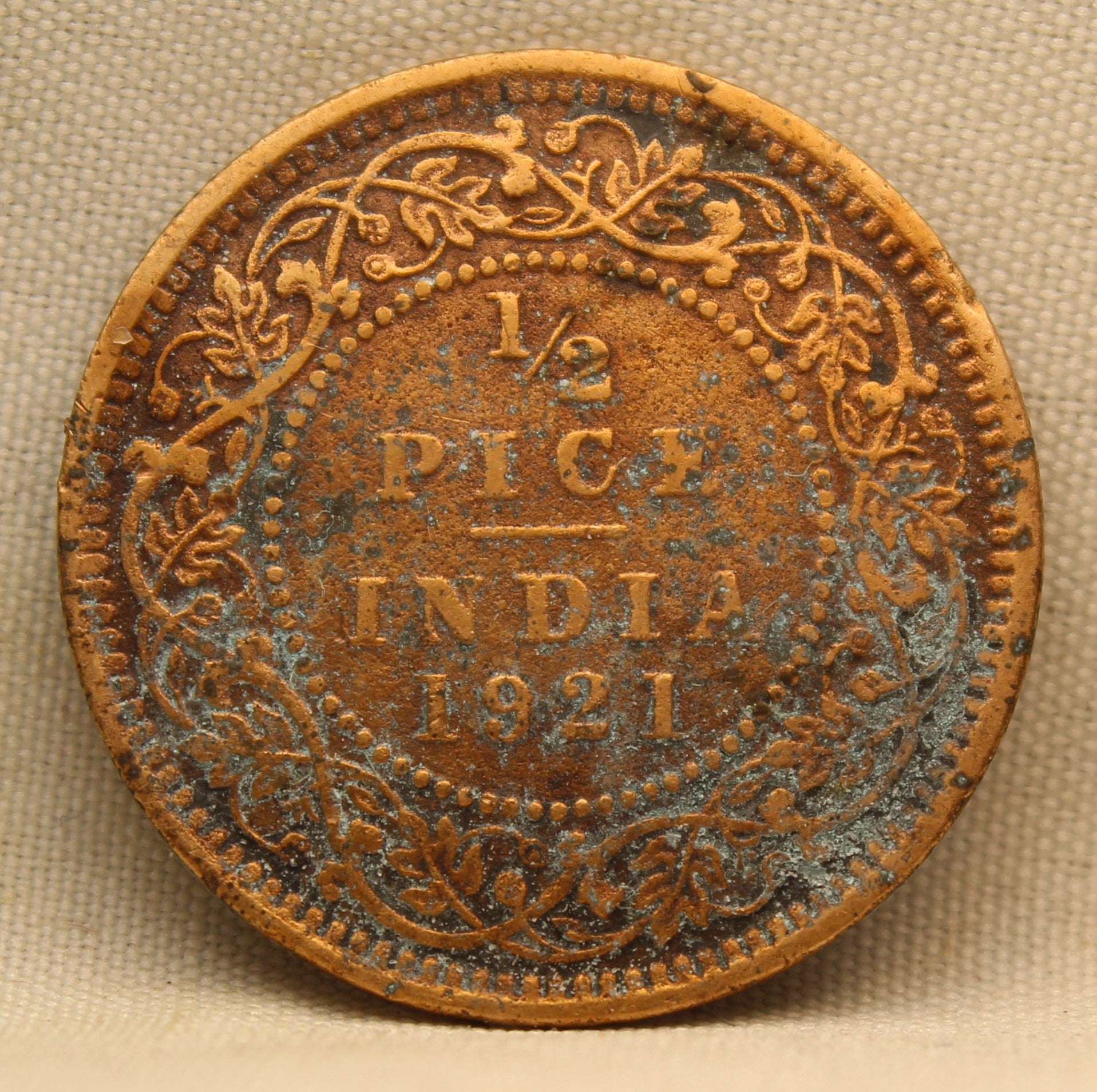 Half Pice 1921 George V Bronze coins