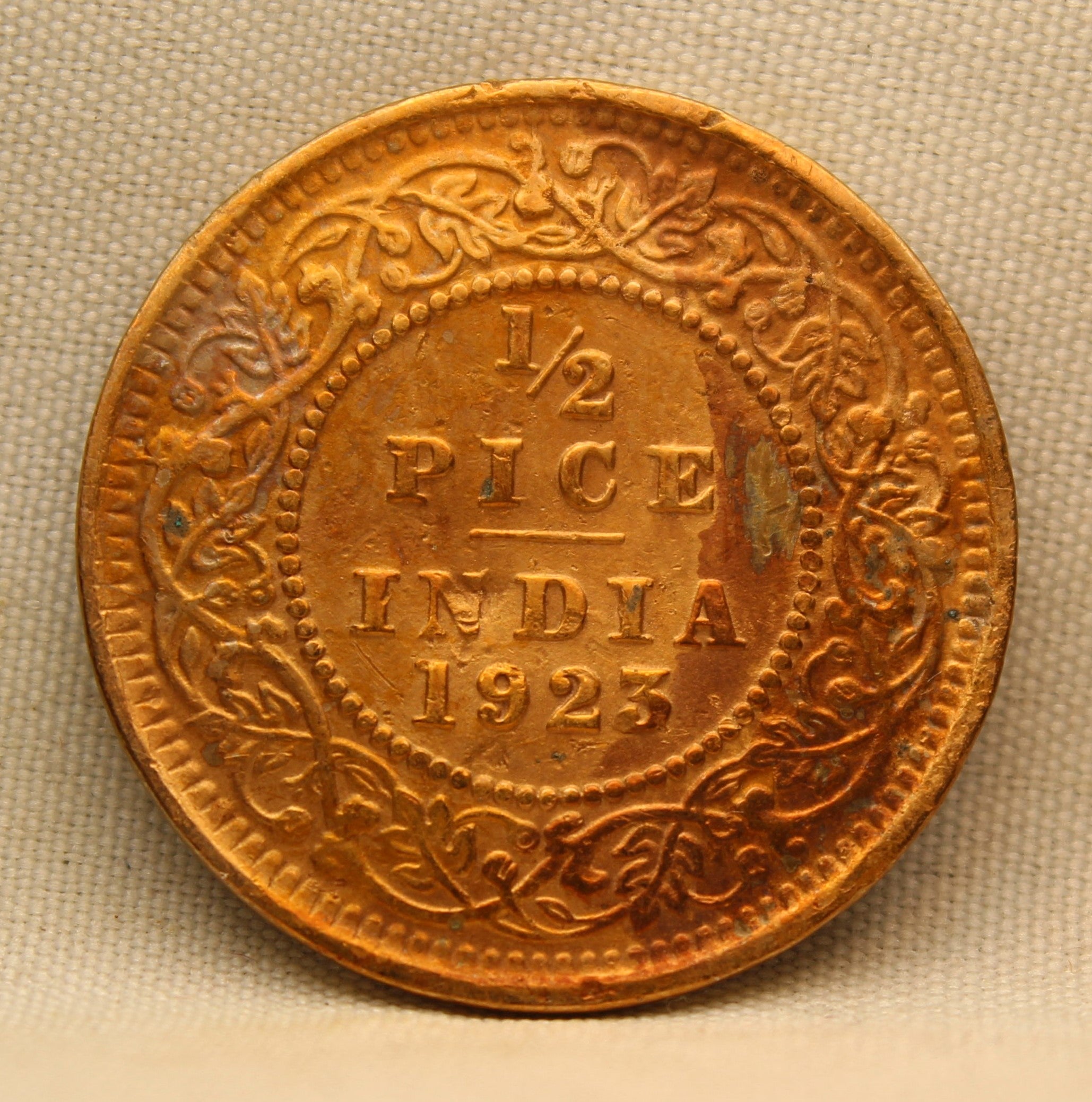 Half Pice 1923 George V Bronze coins
