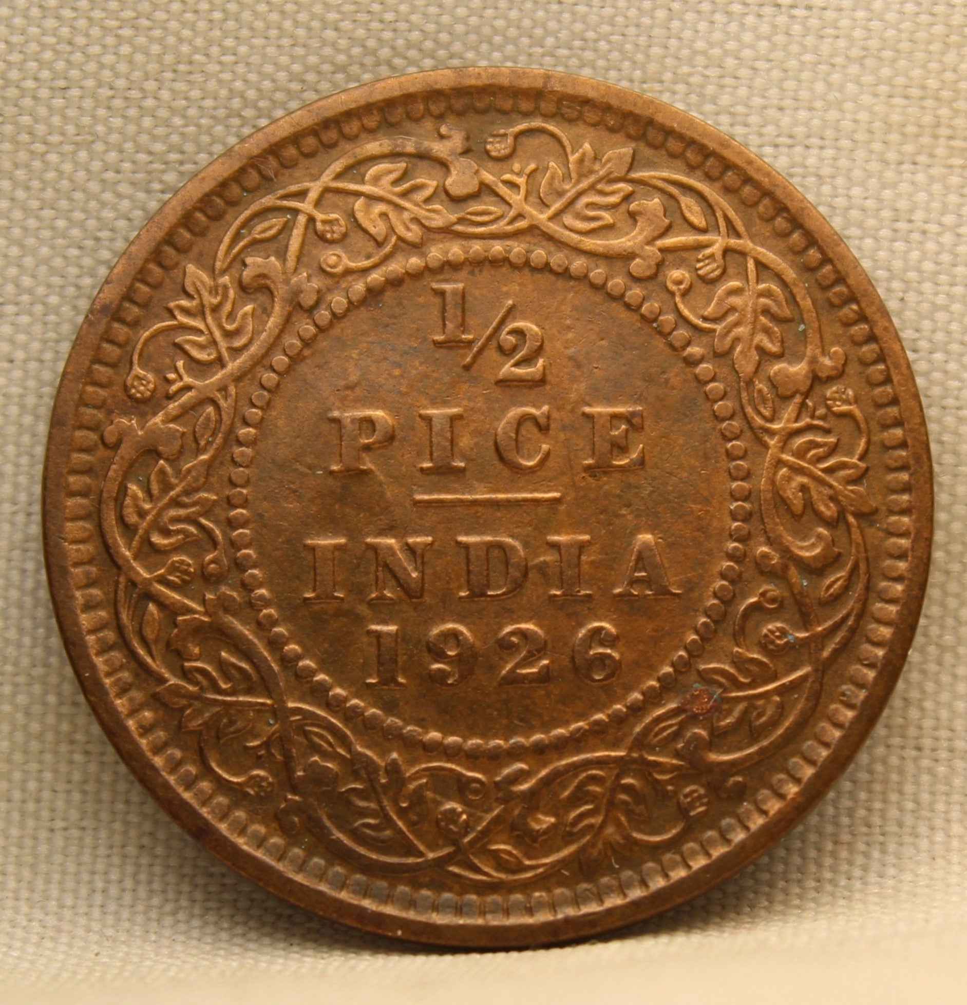 Half Pice 1926 George V Bronze coins