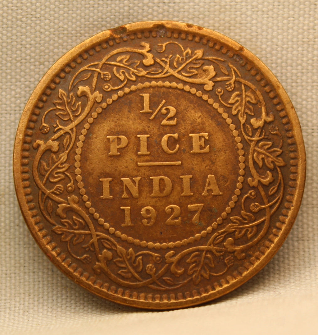 Half Pice 1927 George V Bronze coins