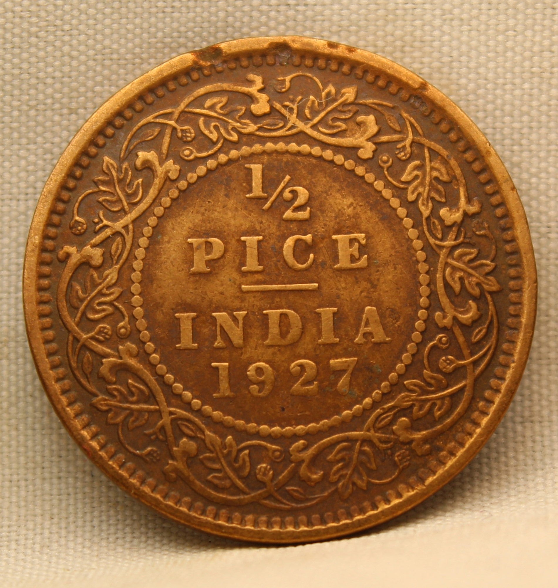 Half Pice 1927 George V Bronze coins