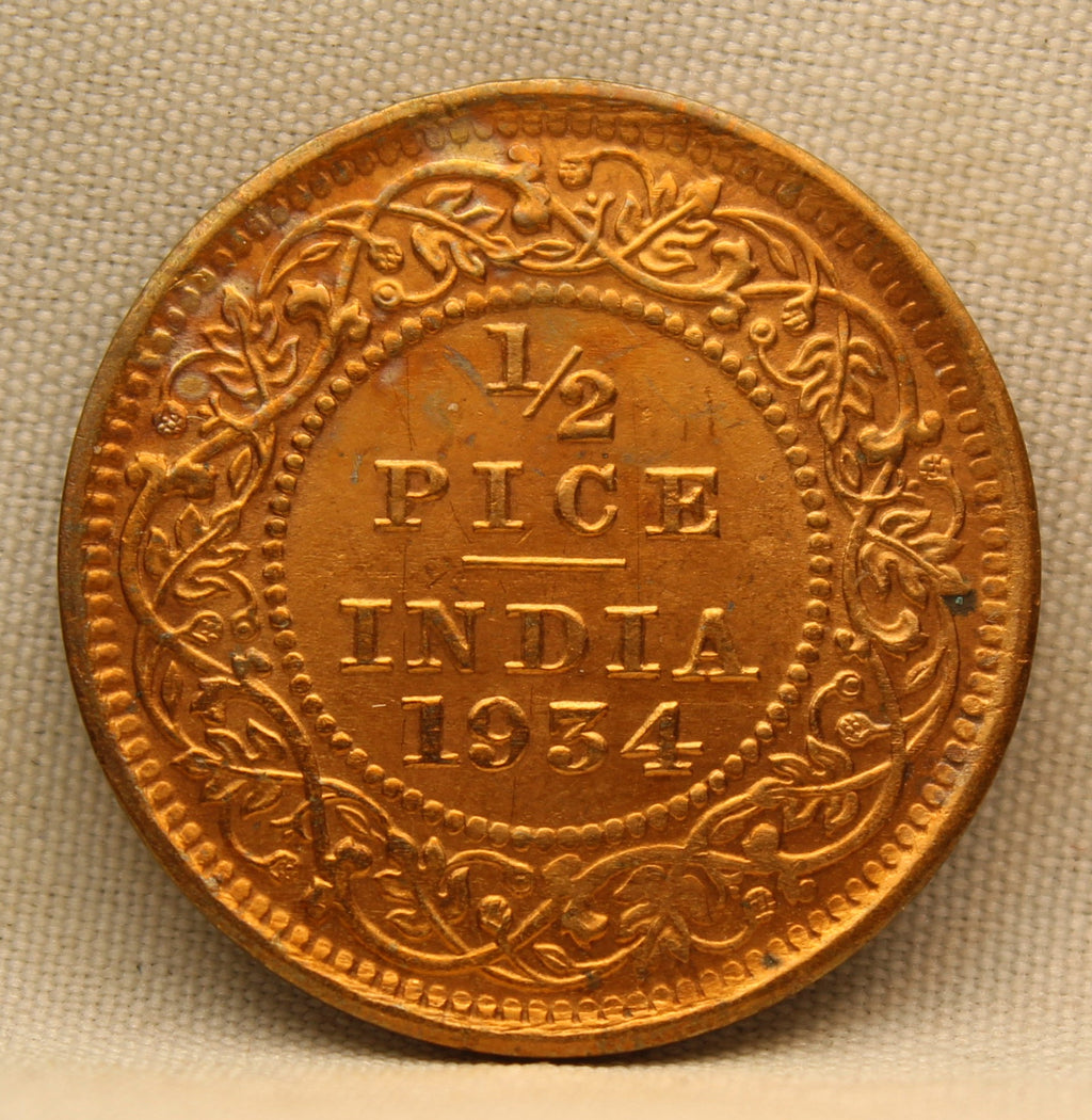 Half Pice 1934 George V Bronze coins