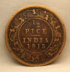 Half Pice 1915 George V Bronze coins