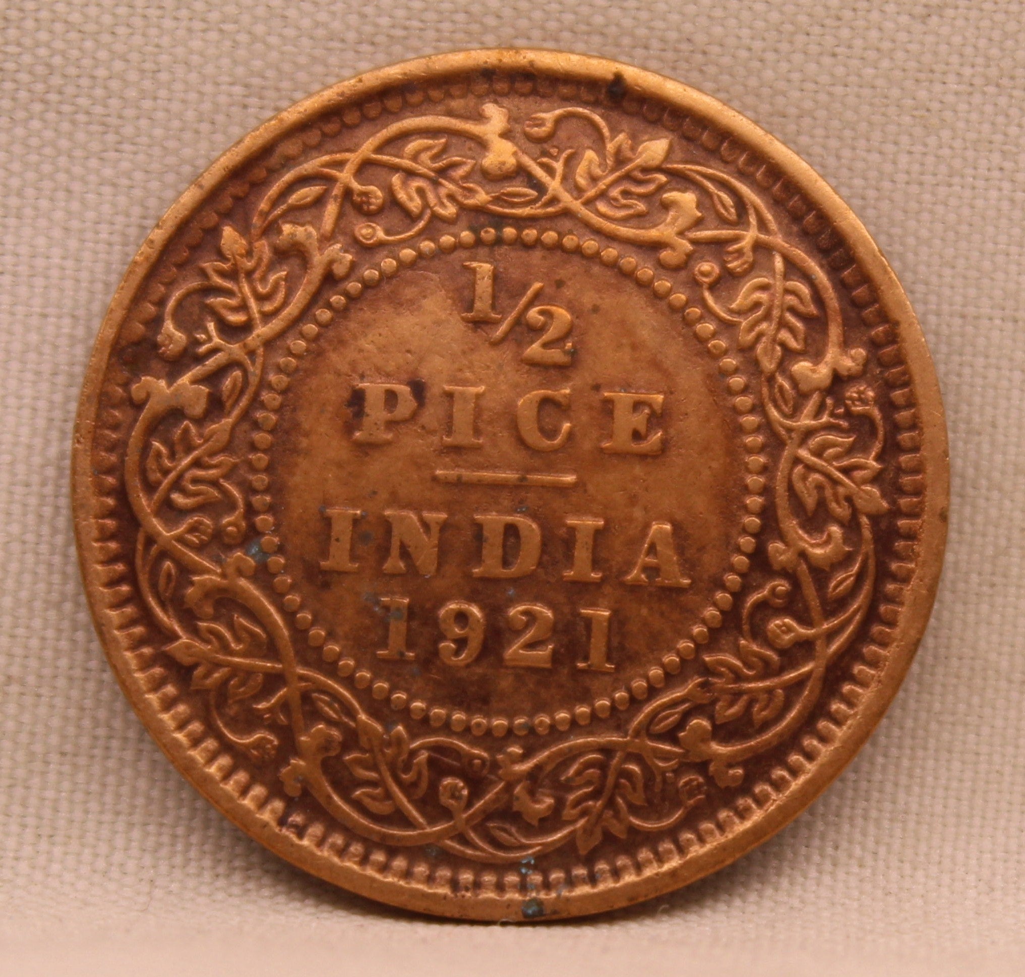 Half Pice 1921 George V Bronze coins