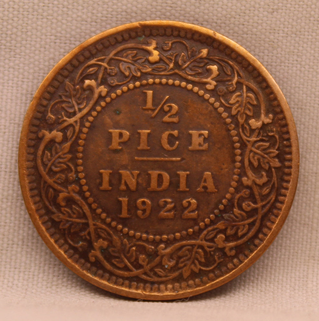 Half Pice 1922 George V Bronze coins