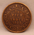 Half Pice 1922 George V Bronze coins