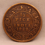 Half Pice 1922 George V Bronze coins