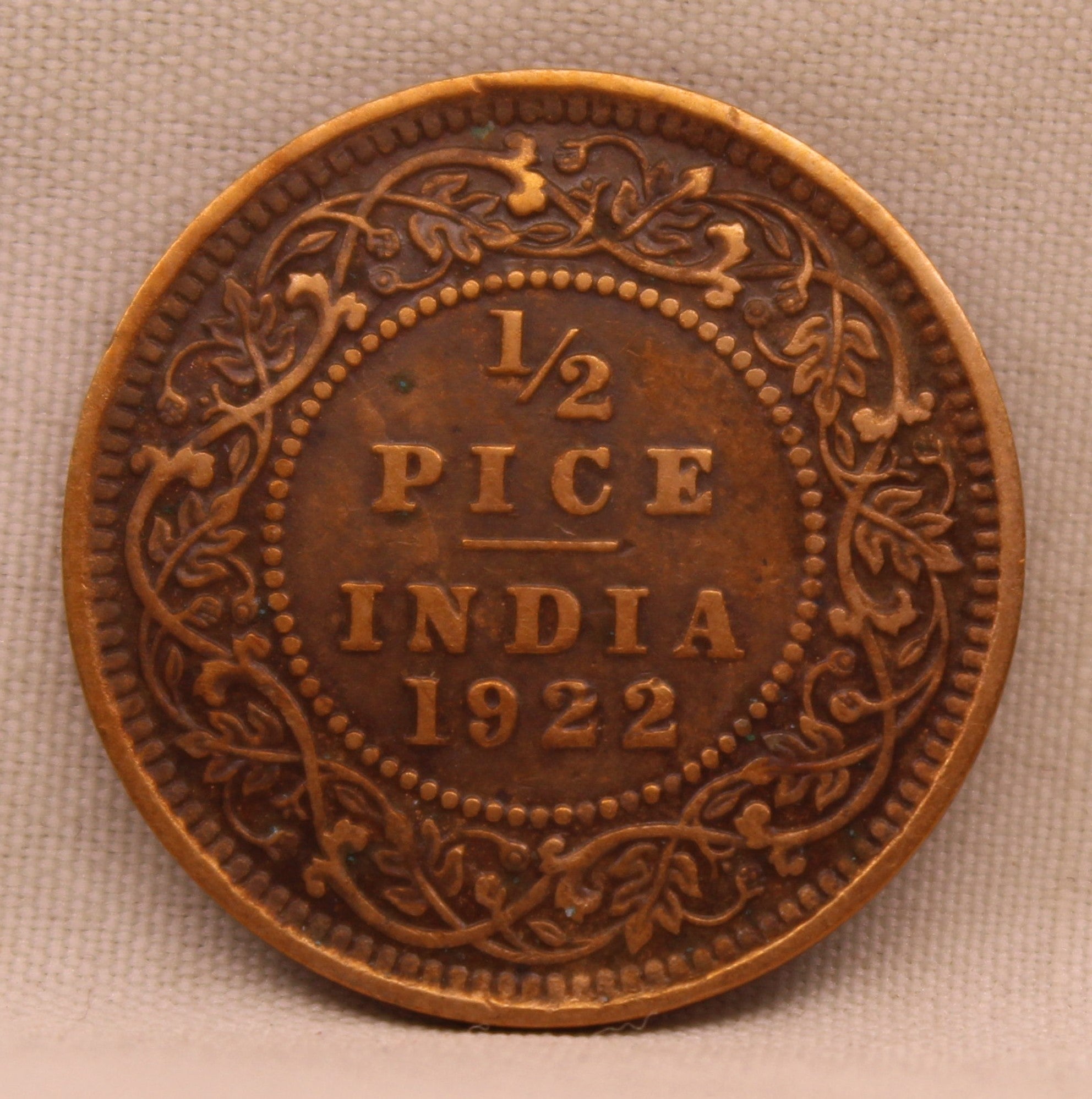 Half Pice 1922 George V Bronze coins