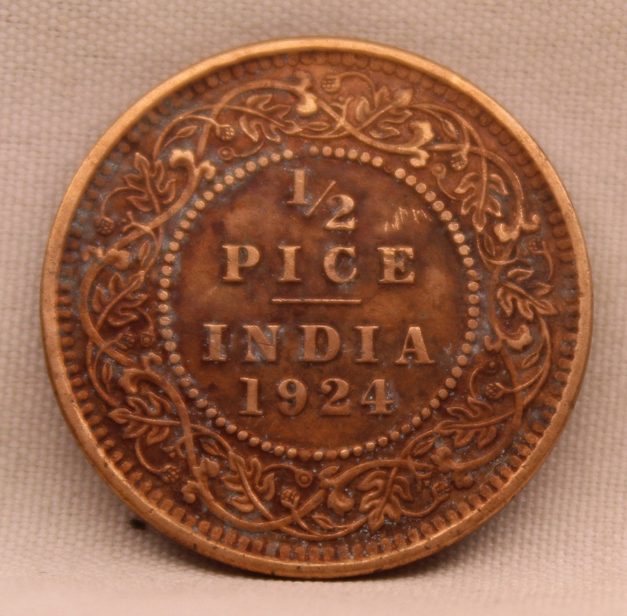Half Pice 1924 George V Bronze coins