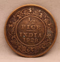 Half Pice 1929 George V Bronze coins