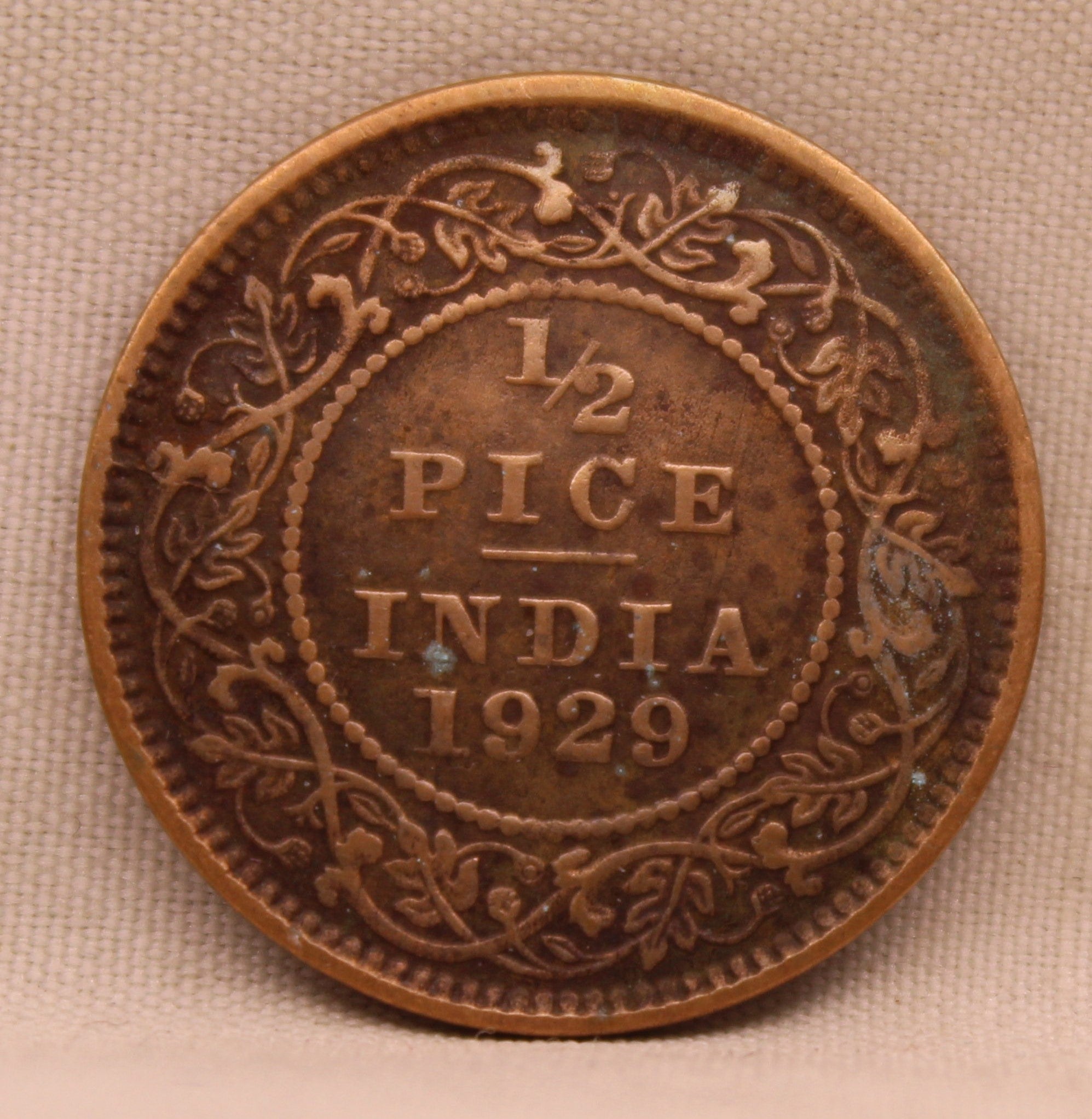 Half Pice 1929 George V Bronze coins