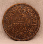 Half Pice 1931 George V Bronze coins