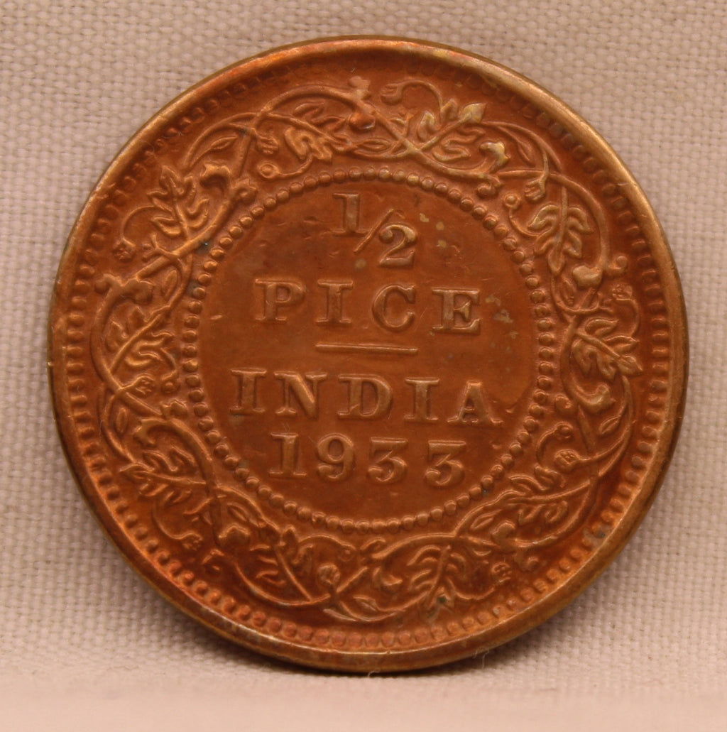 Half Pice 1933 George V Bronze coins