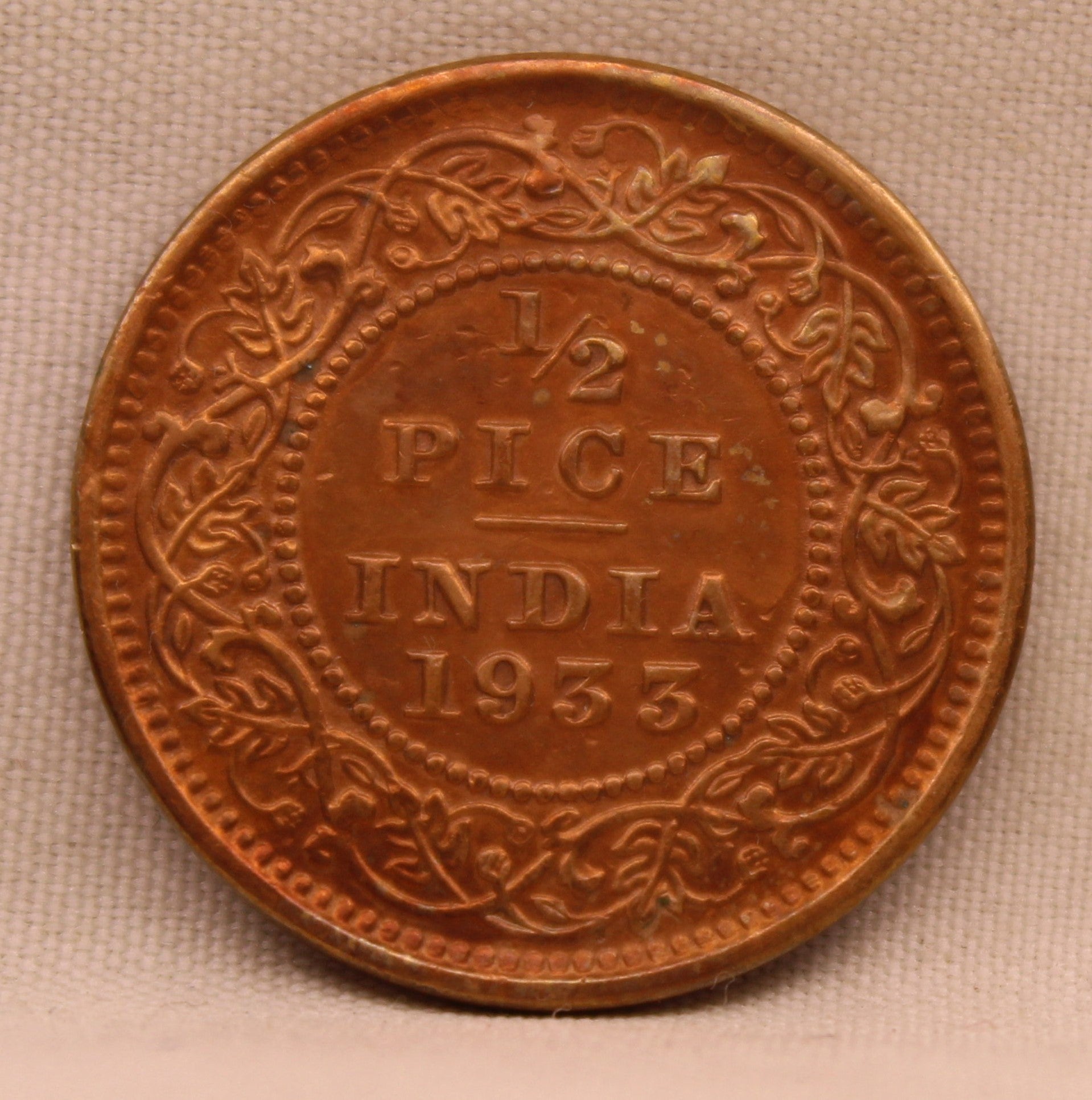 Half Pice 1933 George V Bronze coins