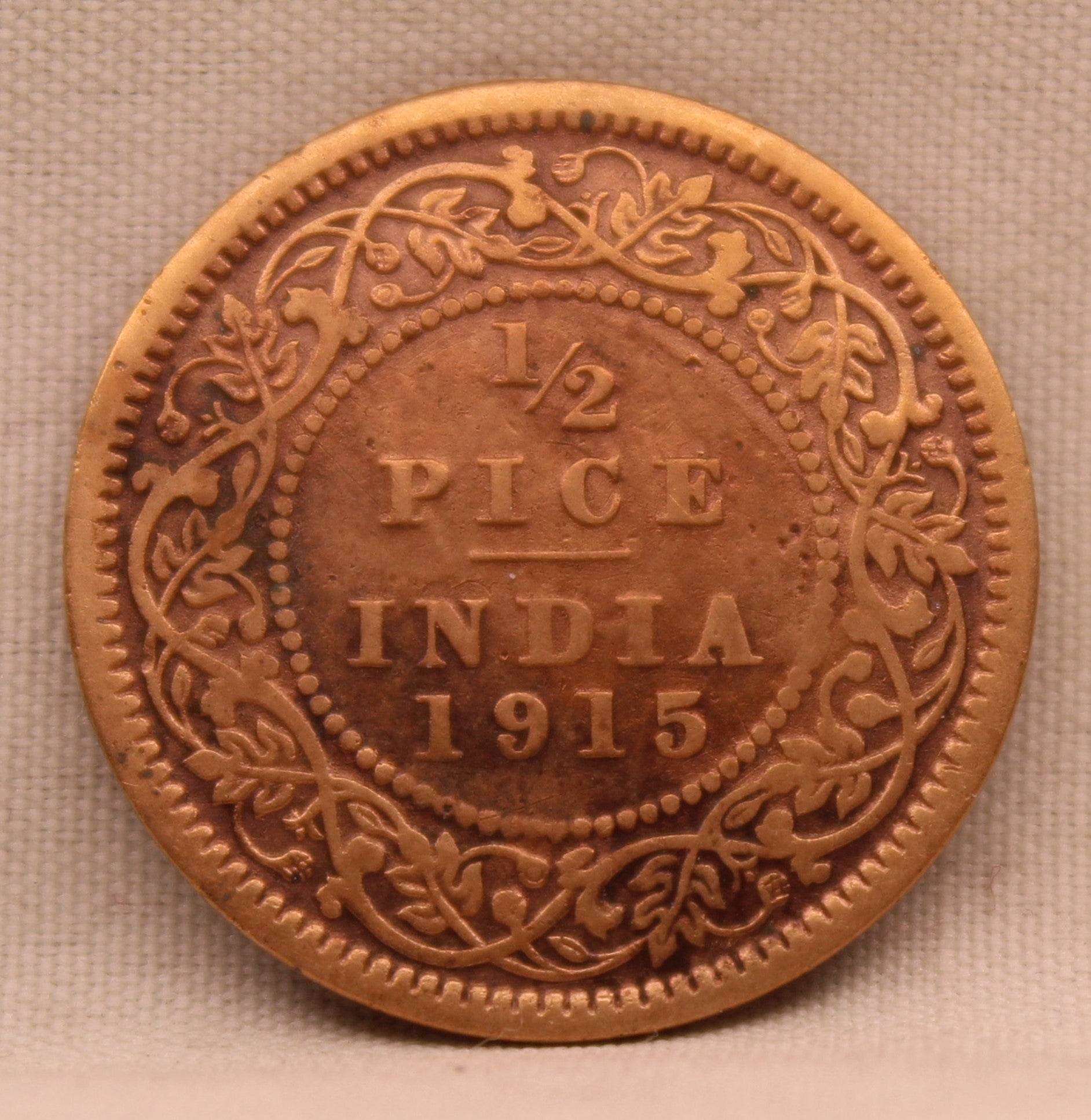Half Pice 1915 George V Bronze coins