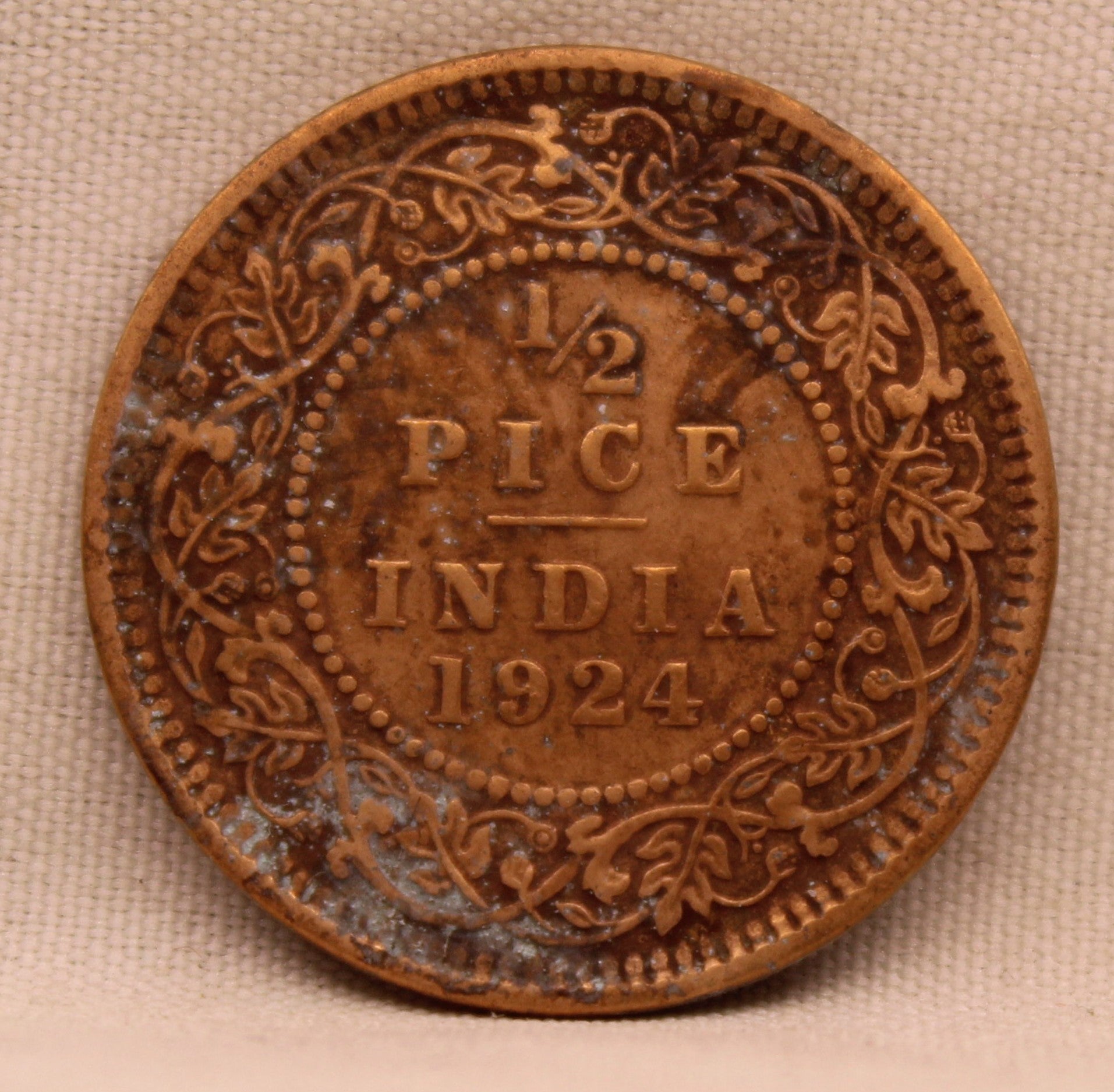 Half Pice 1924 George V Bronze coins
