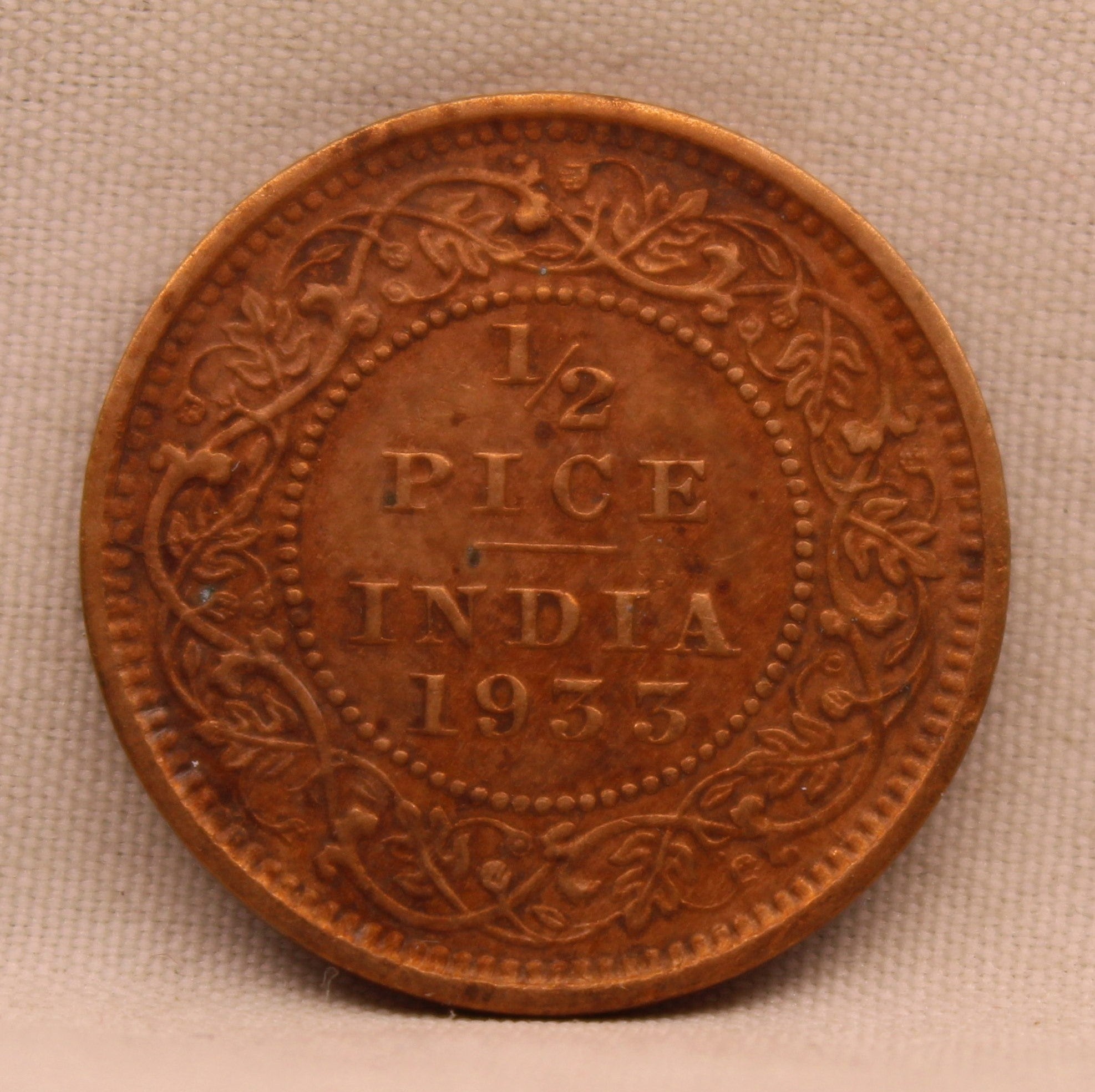 Half Pice 1933 George V Bronze coins