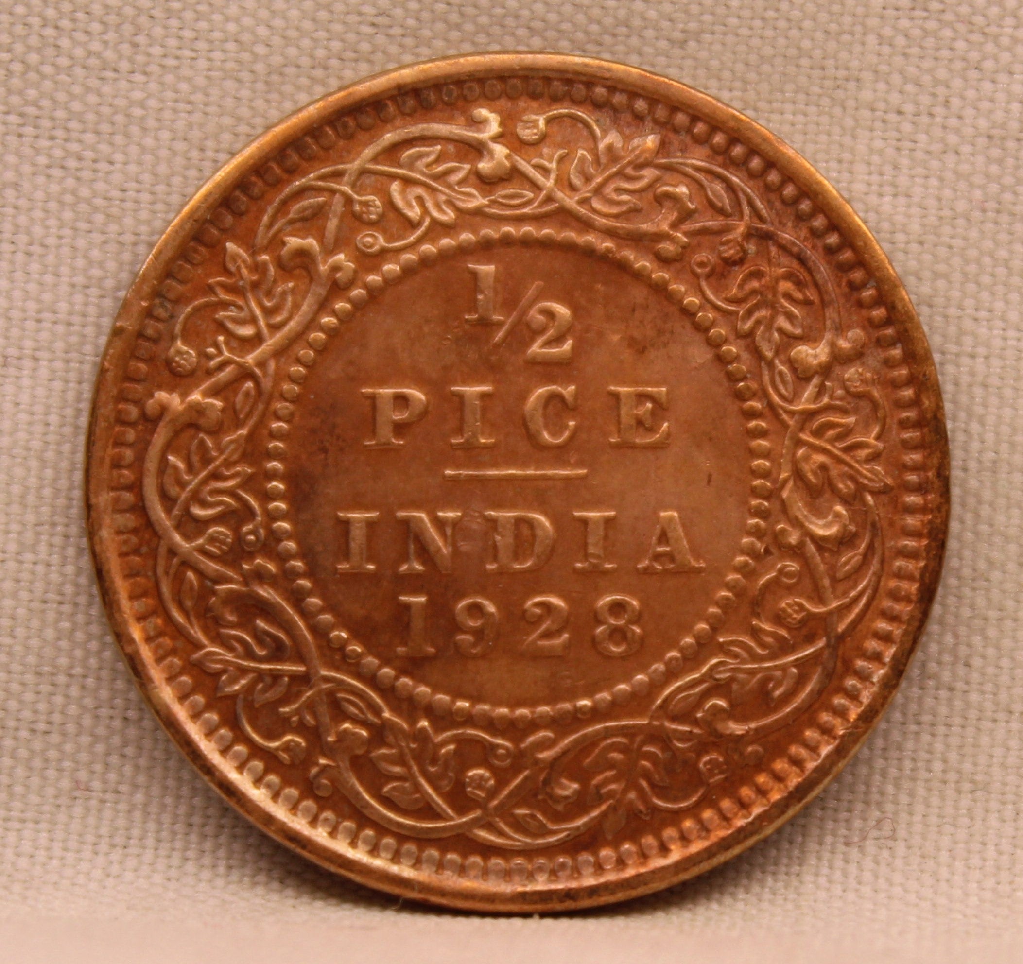 Half Pice 1928 George V Bronze coins