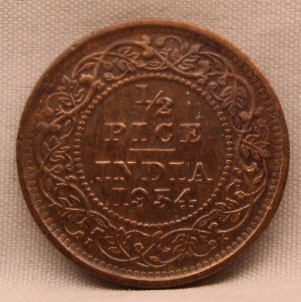 Half Pice 1934 George V Bronze coins