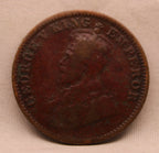 Quarter Anna 1914 George V Copper coins
