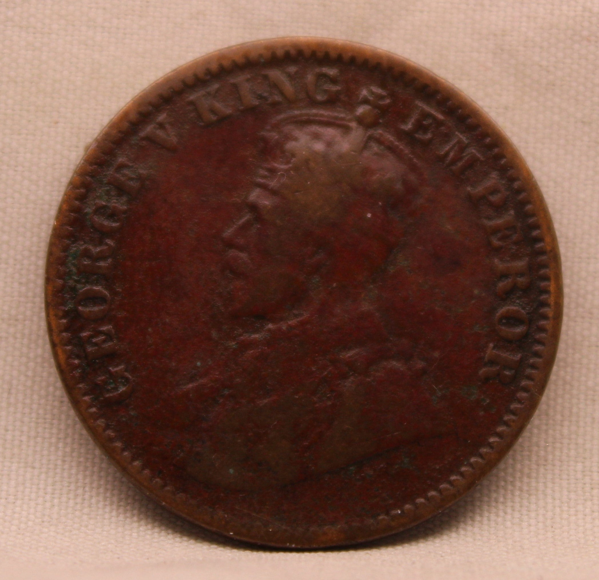 Quarter Anna 1914 George V Copper coins