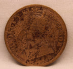 Quarter Anna 1916 George V Copper coins
