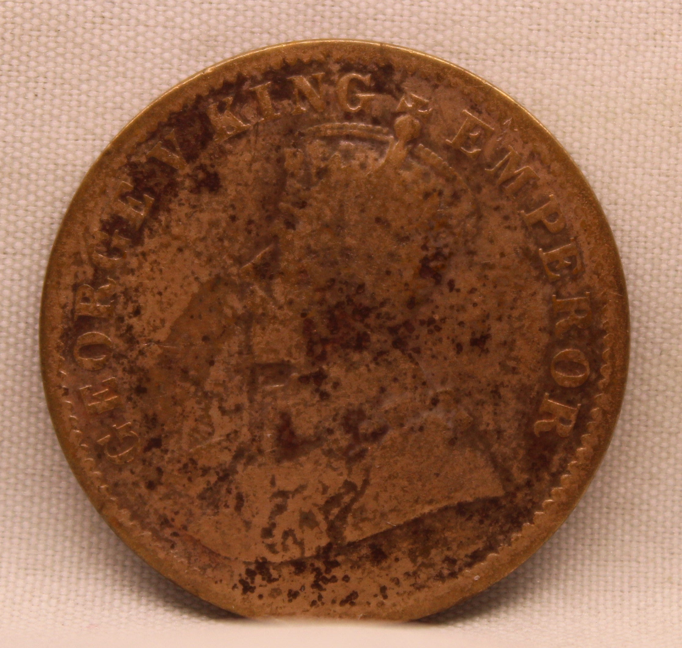 Quarter Anna 1916 George V Copper coins