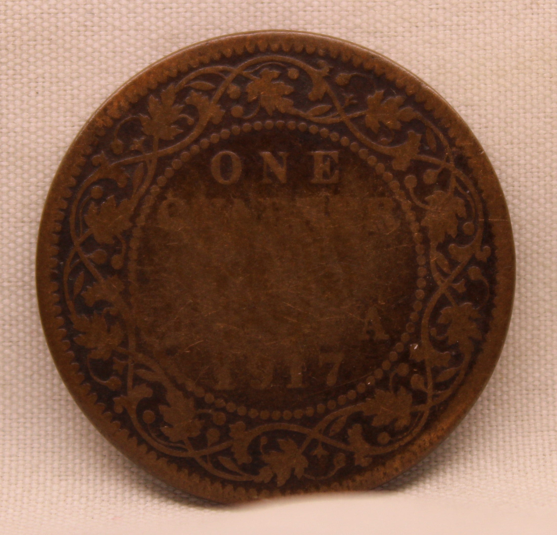 Quarter Anna 1917 George V Copper coins