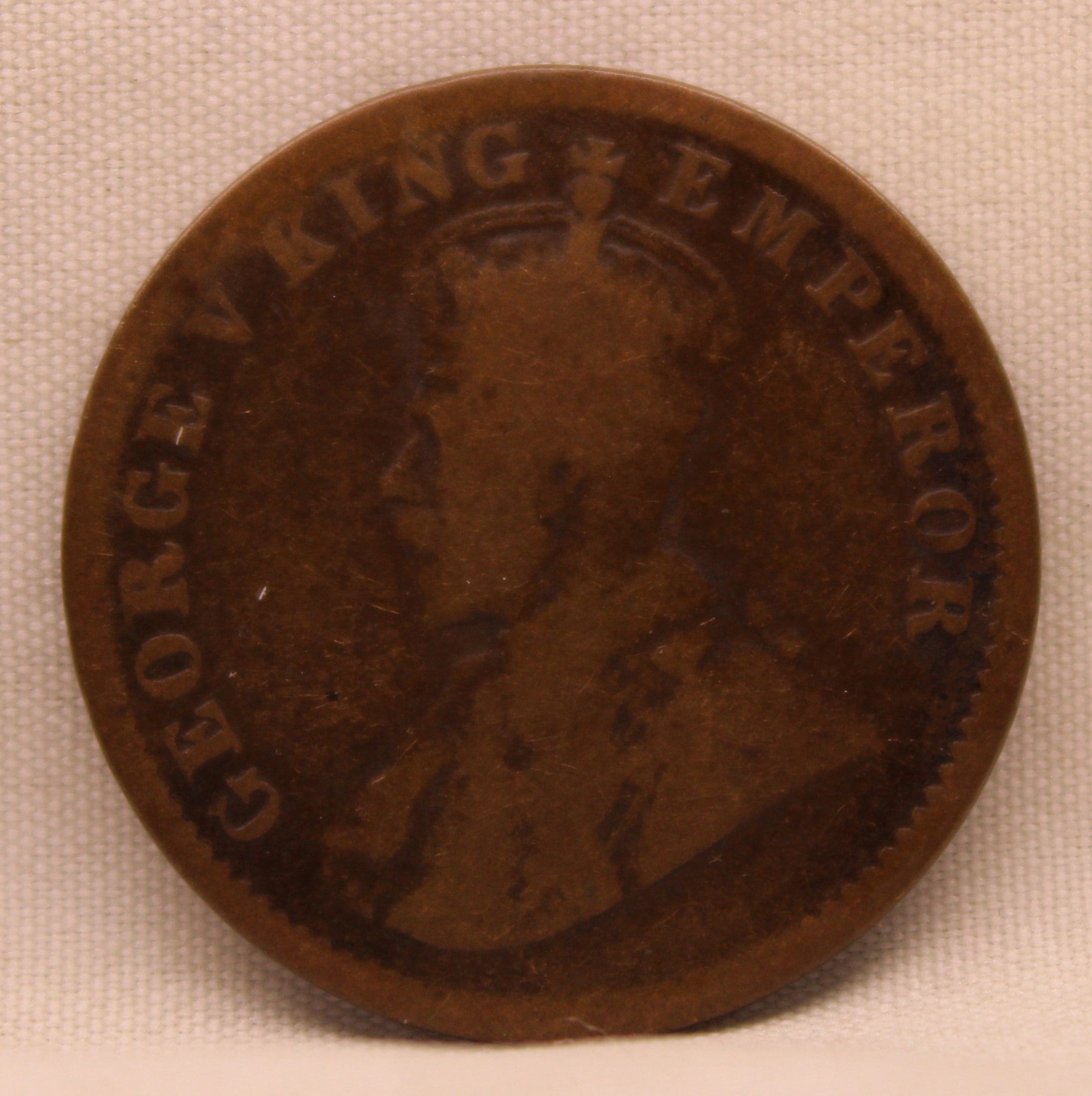 Quarter Anna 1917 George V Copper coins