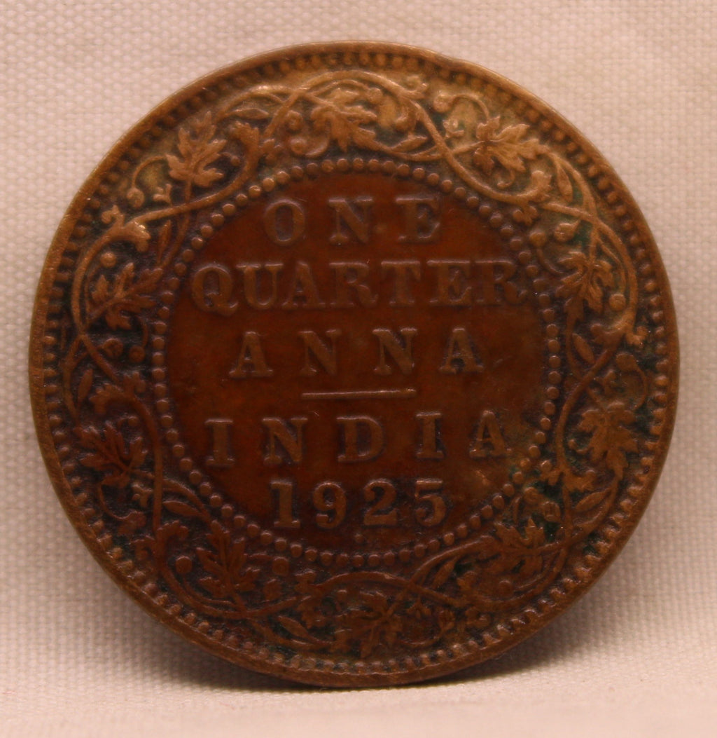 Quarter Anna 1925 George V Copper coins