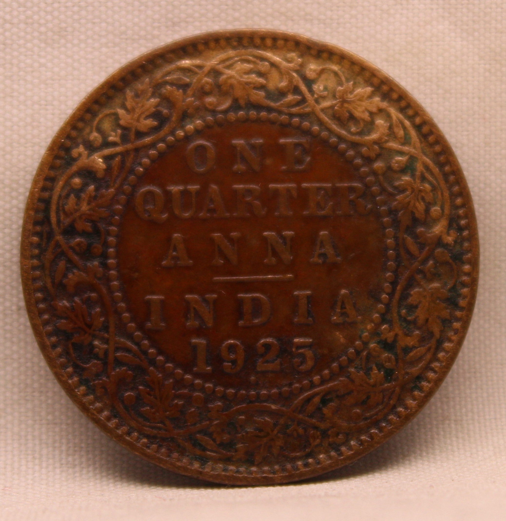 Quarter Anna 1925 George V Copper coins