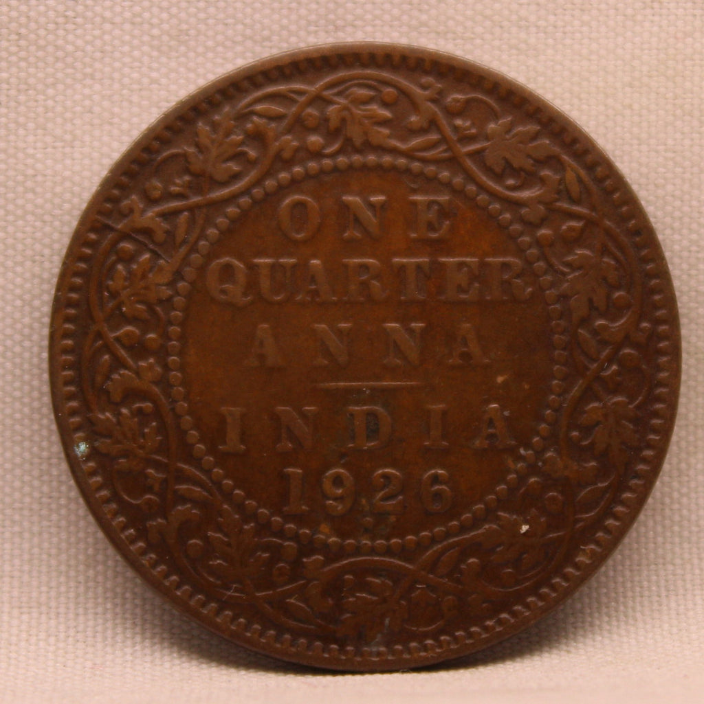 Quarter Anna 1926 George V Copper coins