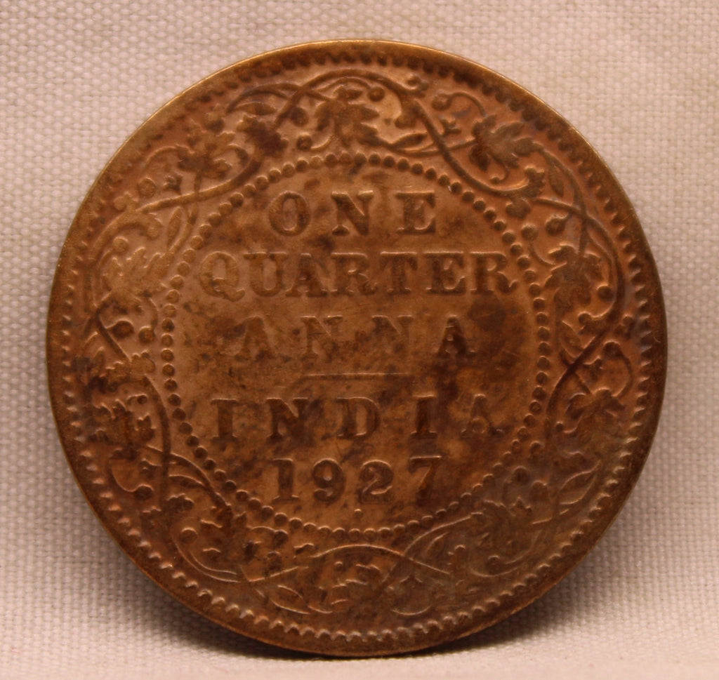 Quarter Anna 1927 George V Copper coins