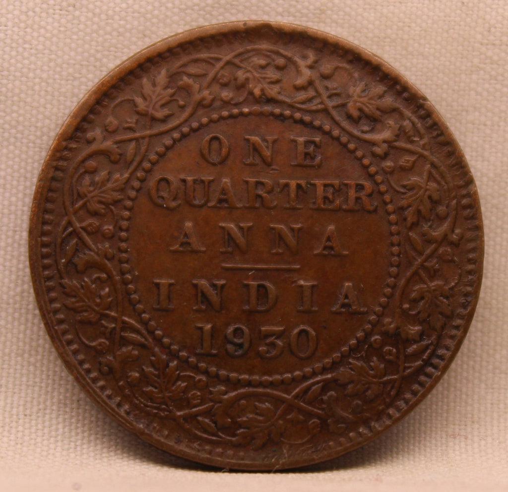 Quarter Anna 1930 George V Copper coins