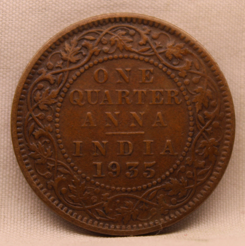 Quarter Anna 1935 George V Copper coins