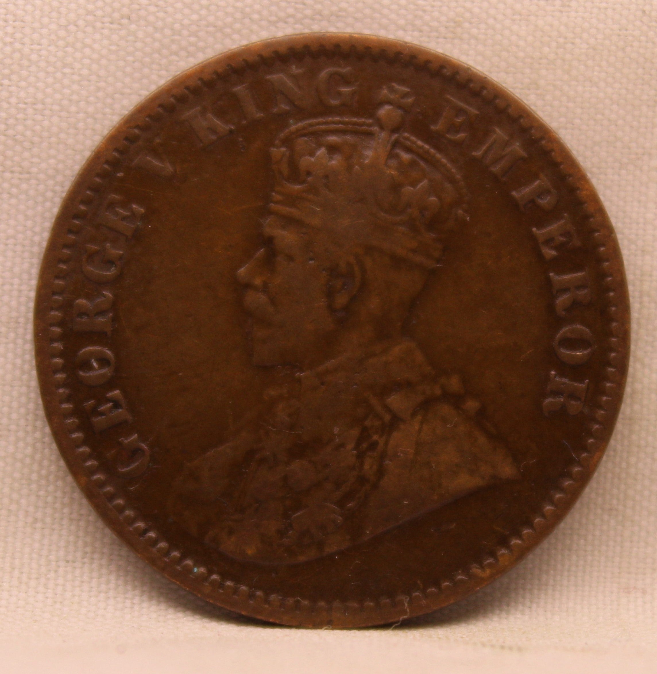 Quarter Anna 1913 George V Copper coins