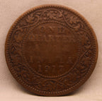 Quarter Anna 1917 George V Copper coins