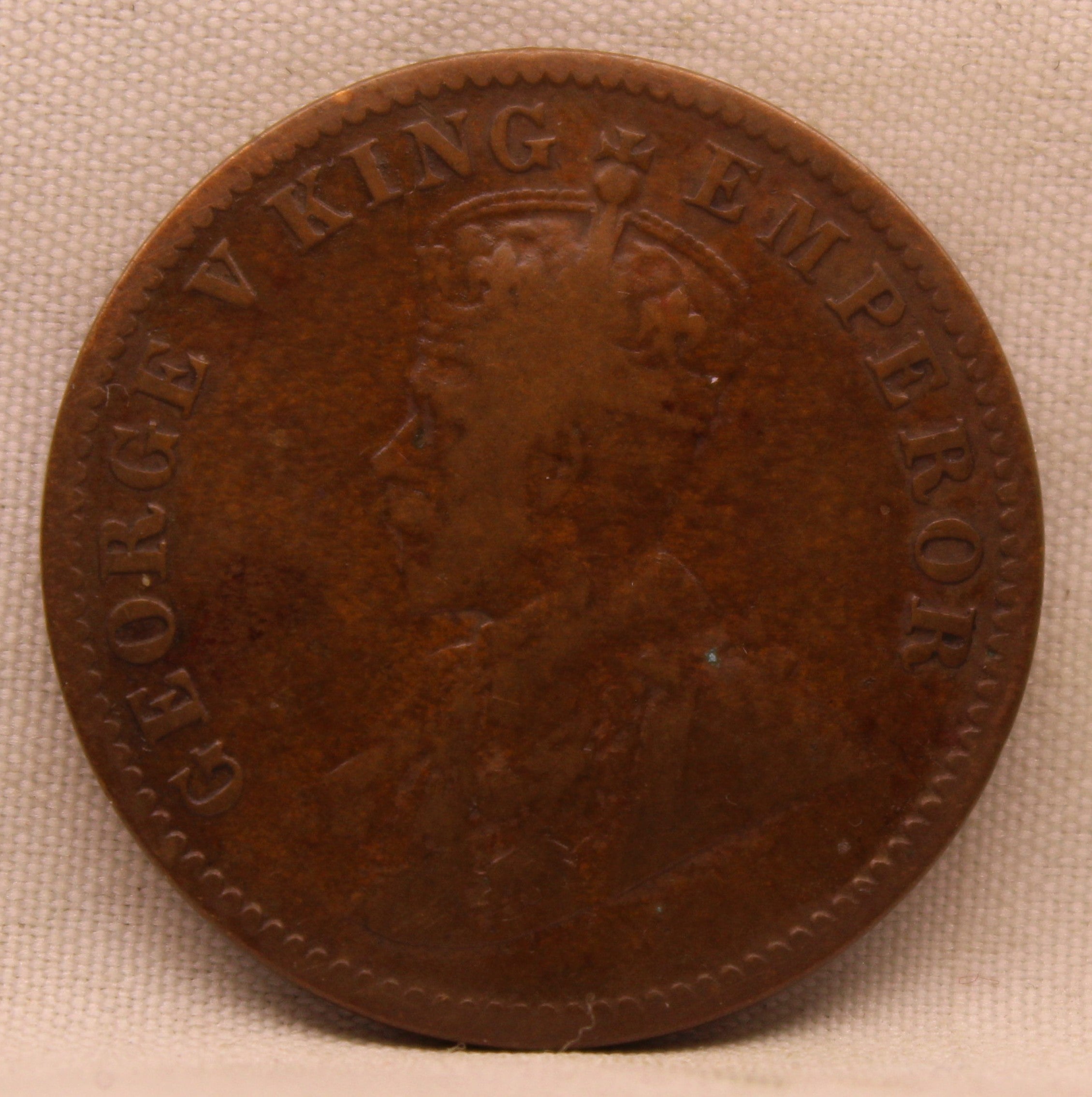 Quarter Anna 1917 George V Copper coins