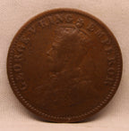 Quarter Anna 1919 George V Copper coins